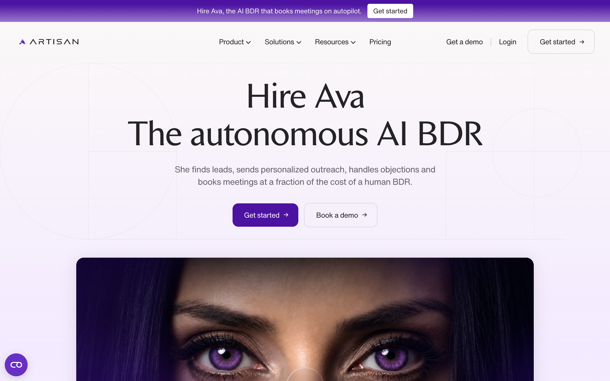 Artisan AI homepage screenshot