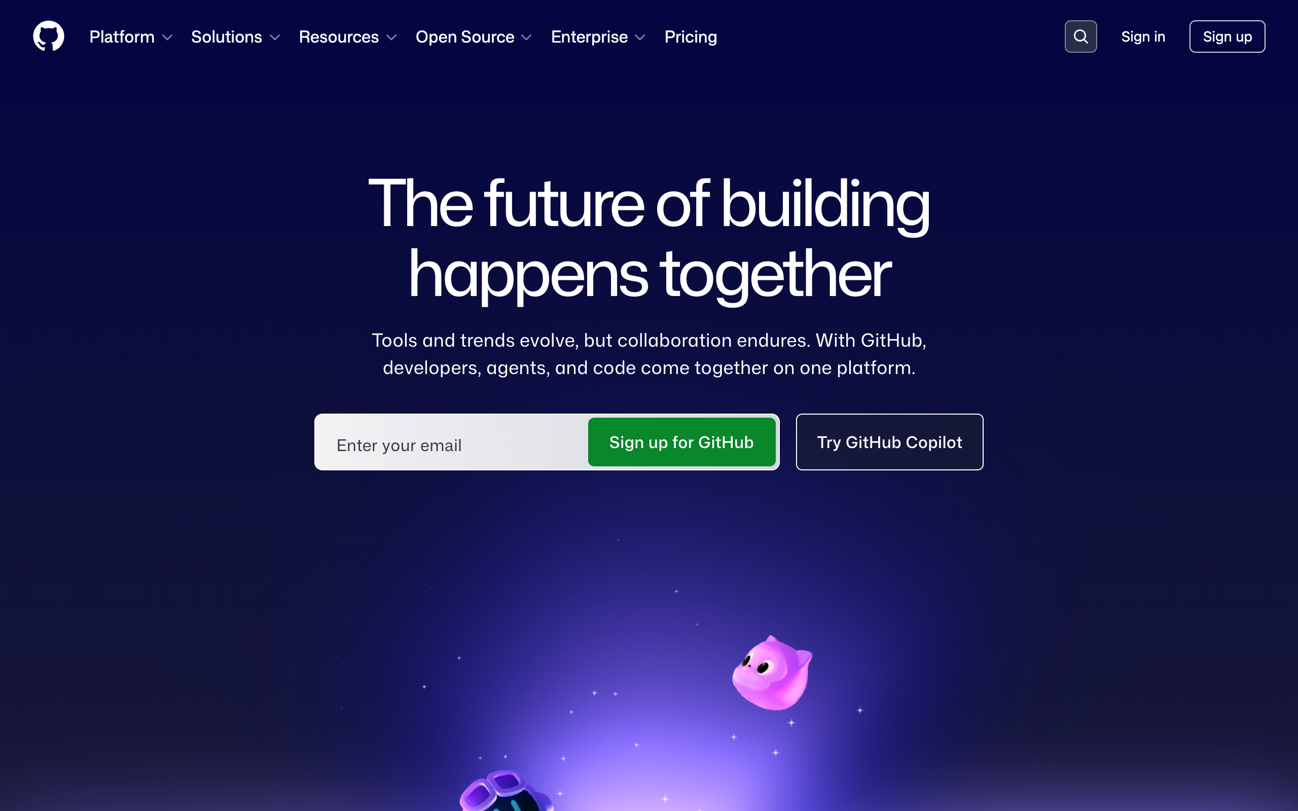 GitHub Copilot official homepage screenshot
