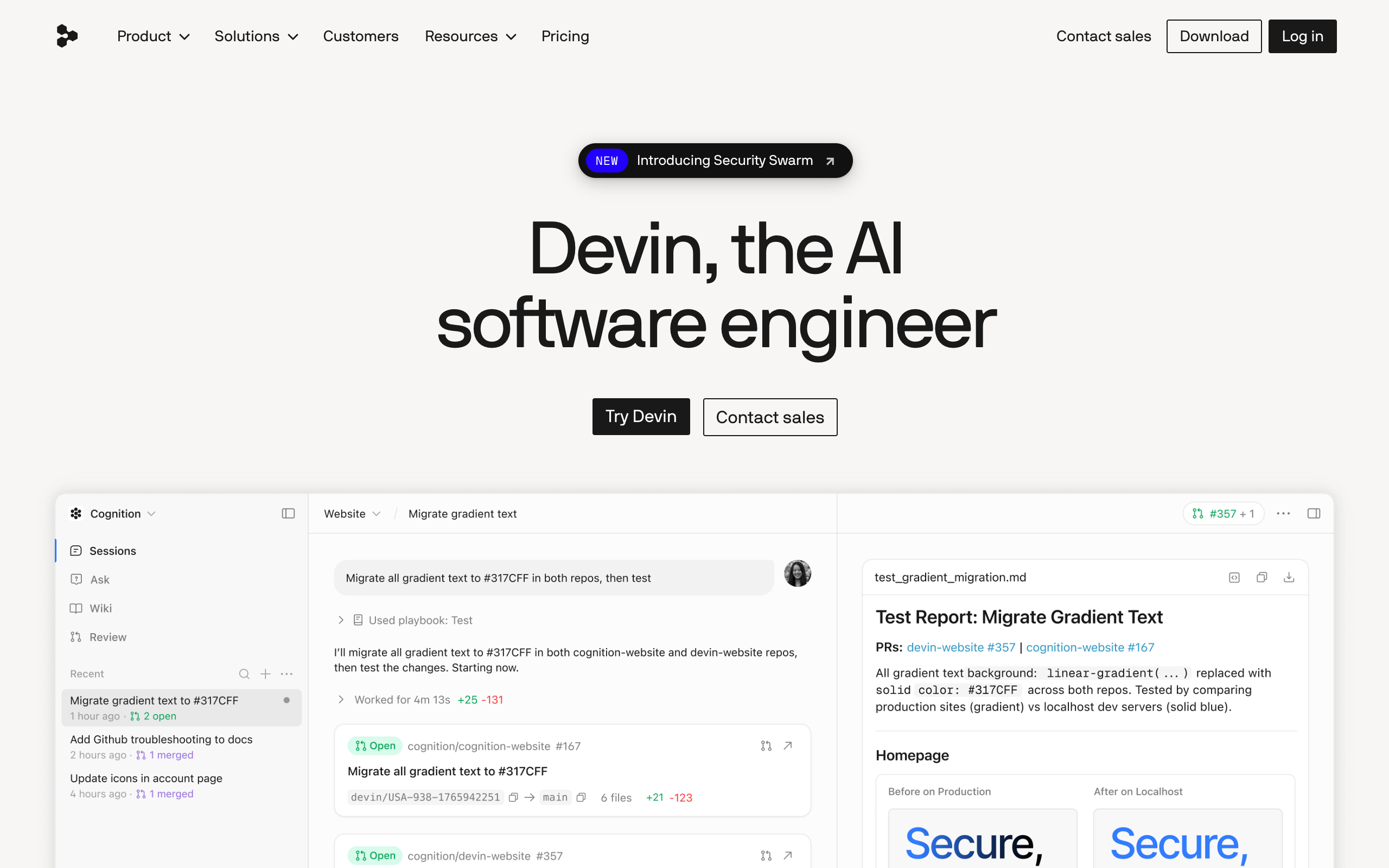 Devin AI autonomous coding agent official homepage screenshot