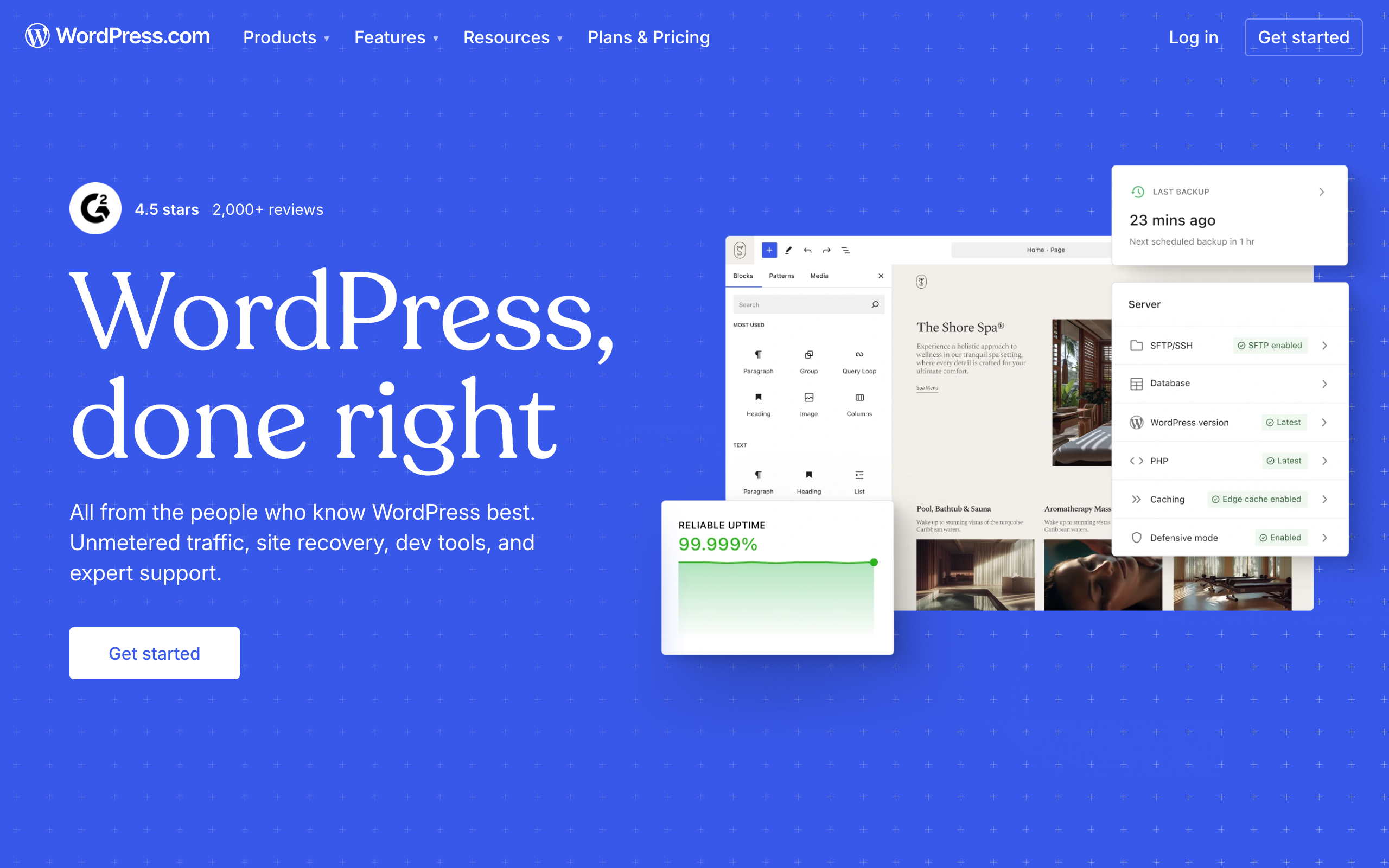 Wordpress homepage screenshot