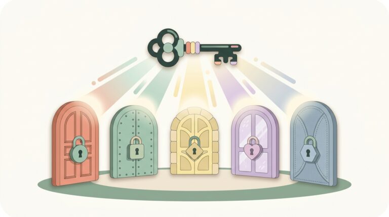 One key unlocking multiple AI creative tool doors, representing OpenArt's all-in-one platform