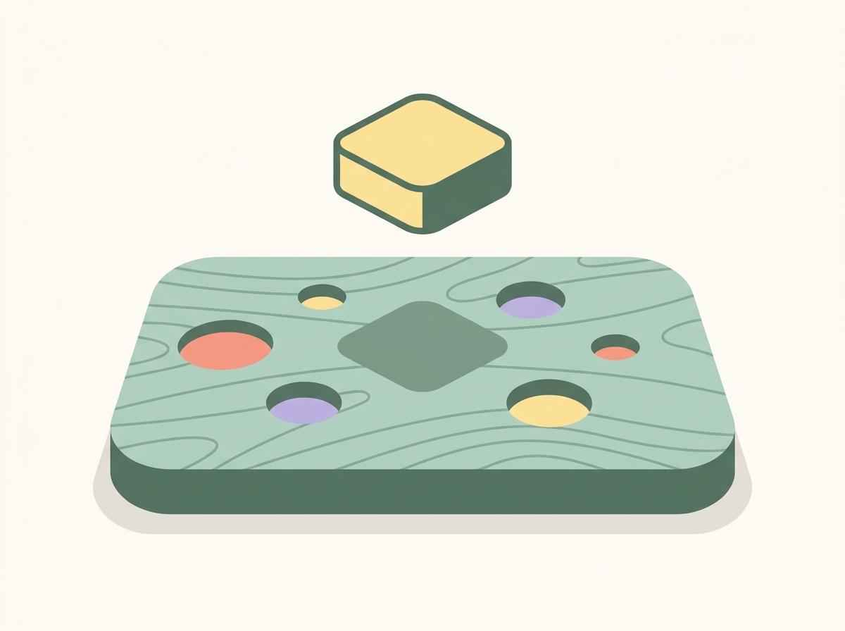 Square peg above round holes illustrating OpenArt AI being the wrong fit for some users