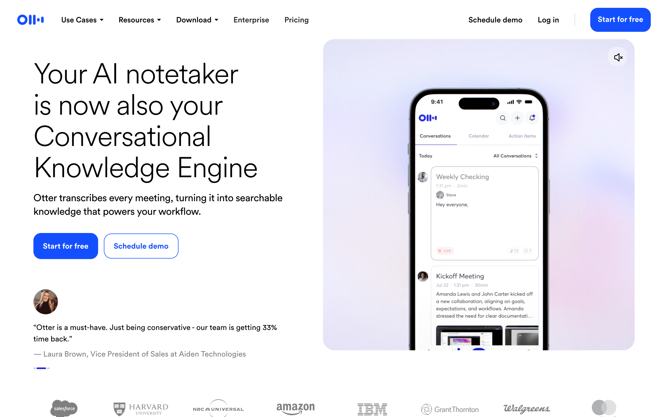 Otter.ai official homepage screenshot
