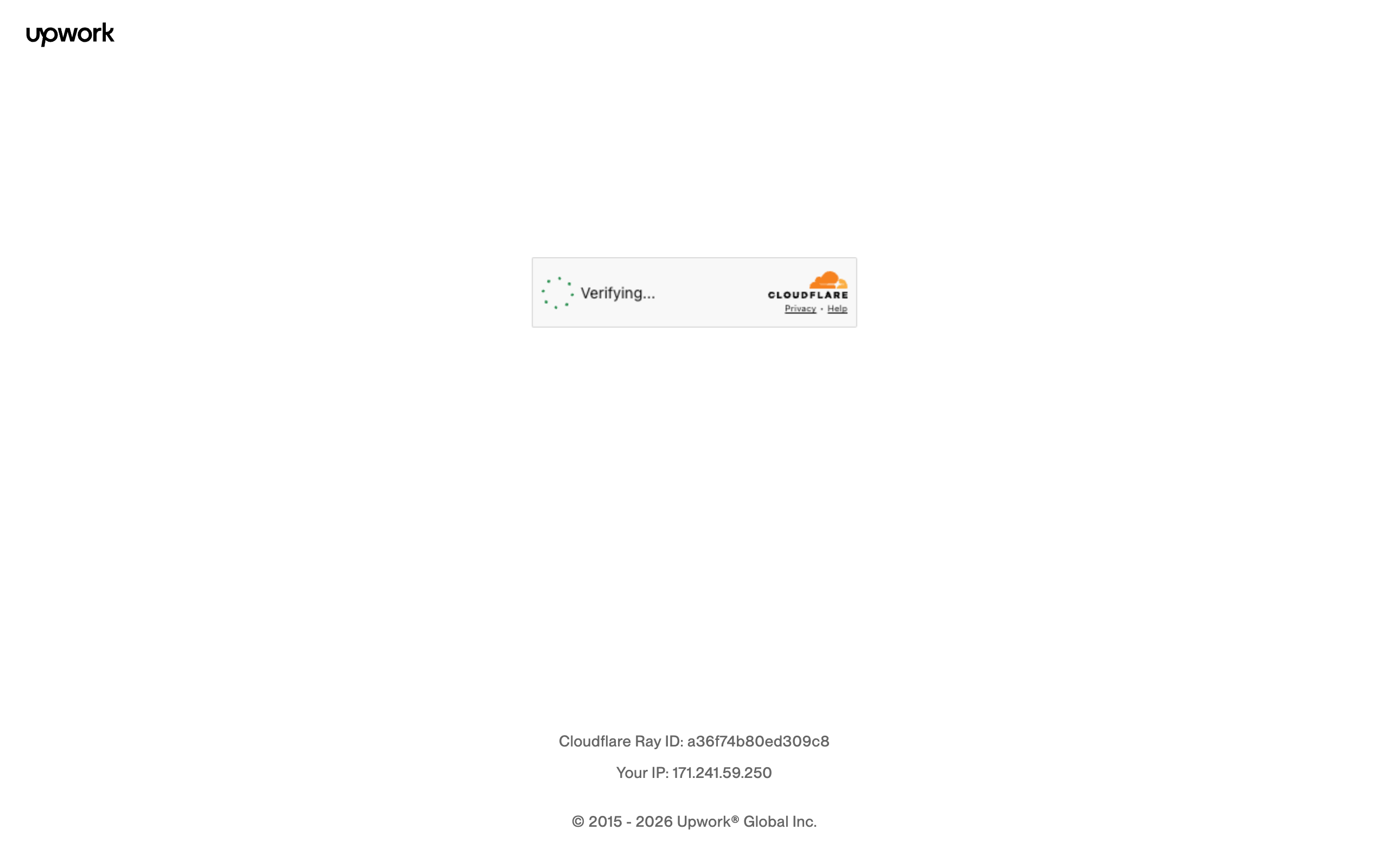 Upwork official homepage screenshot
