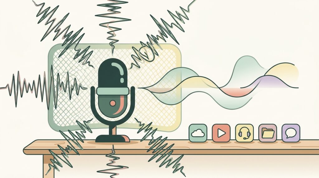 Microphone filtering noisy sound waves before reaching video call apps