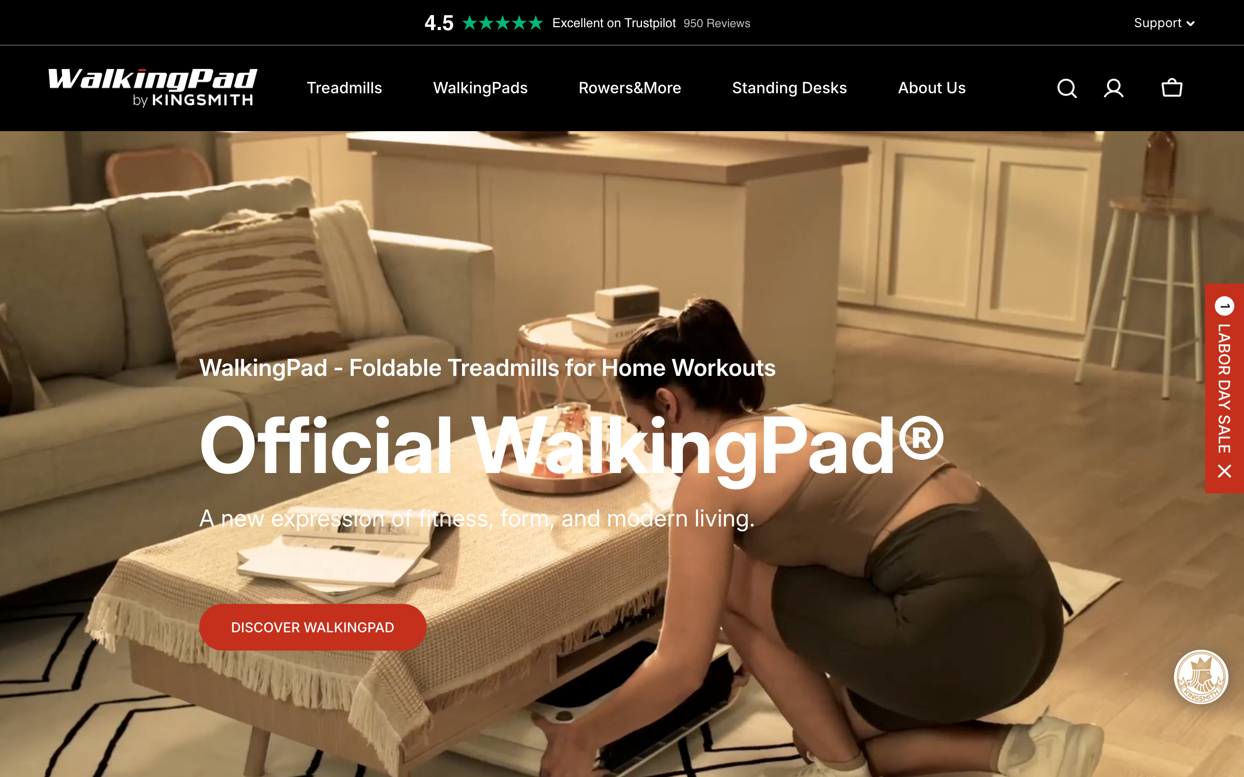 WalkingPad official homepage screenshot