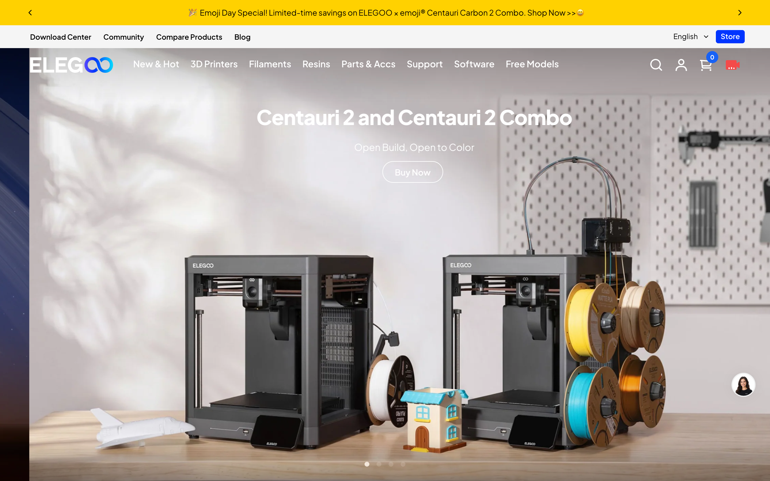 Elegoo official homepage screenshot