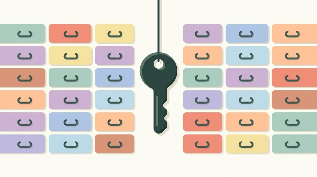 One key unlocking many masked identity compartments representing Cloaked app review 2026