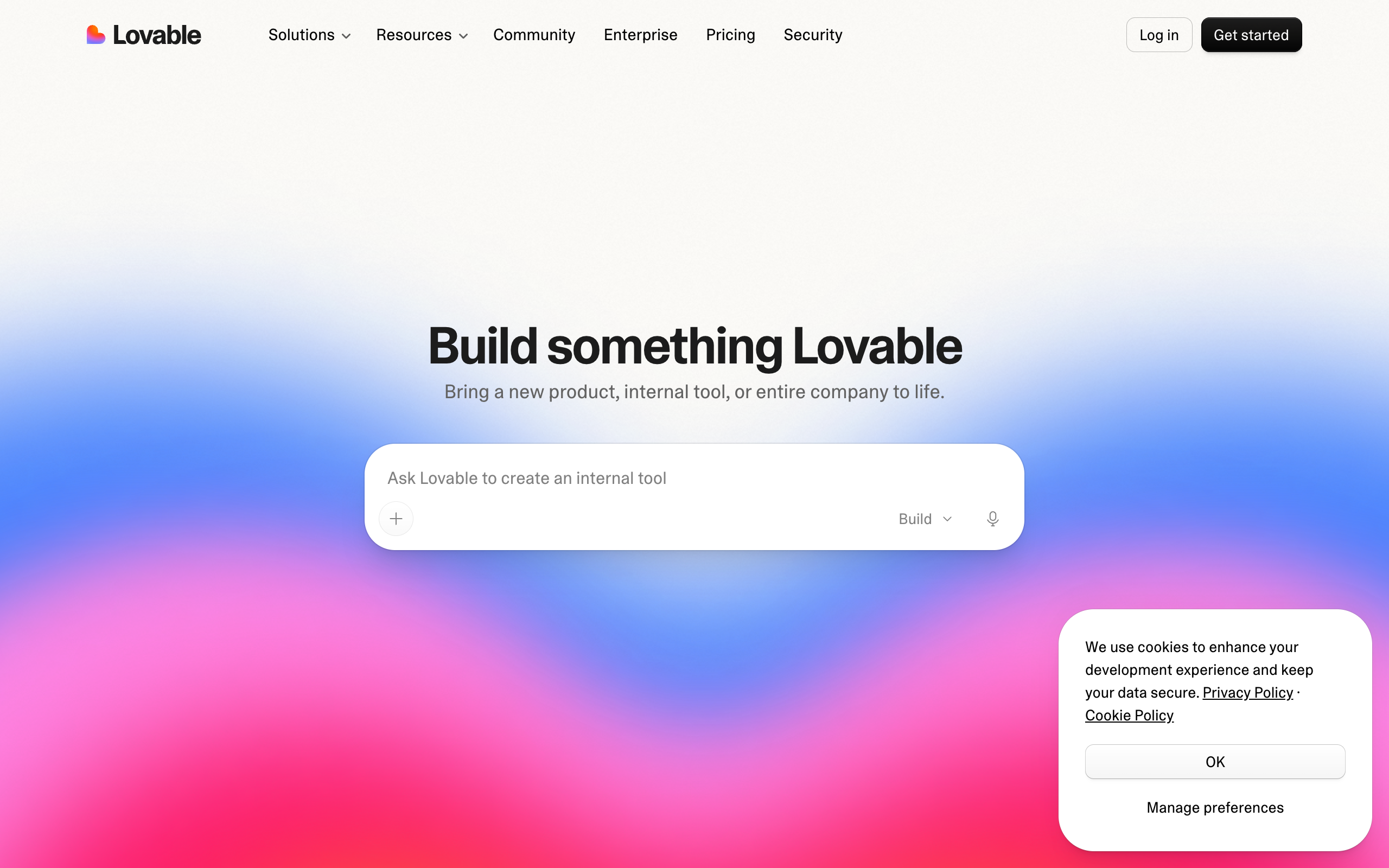 Lovable homepage screenshot